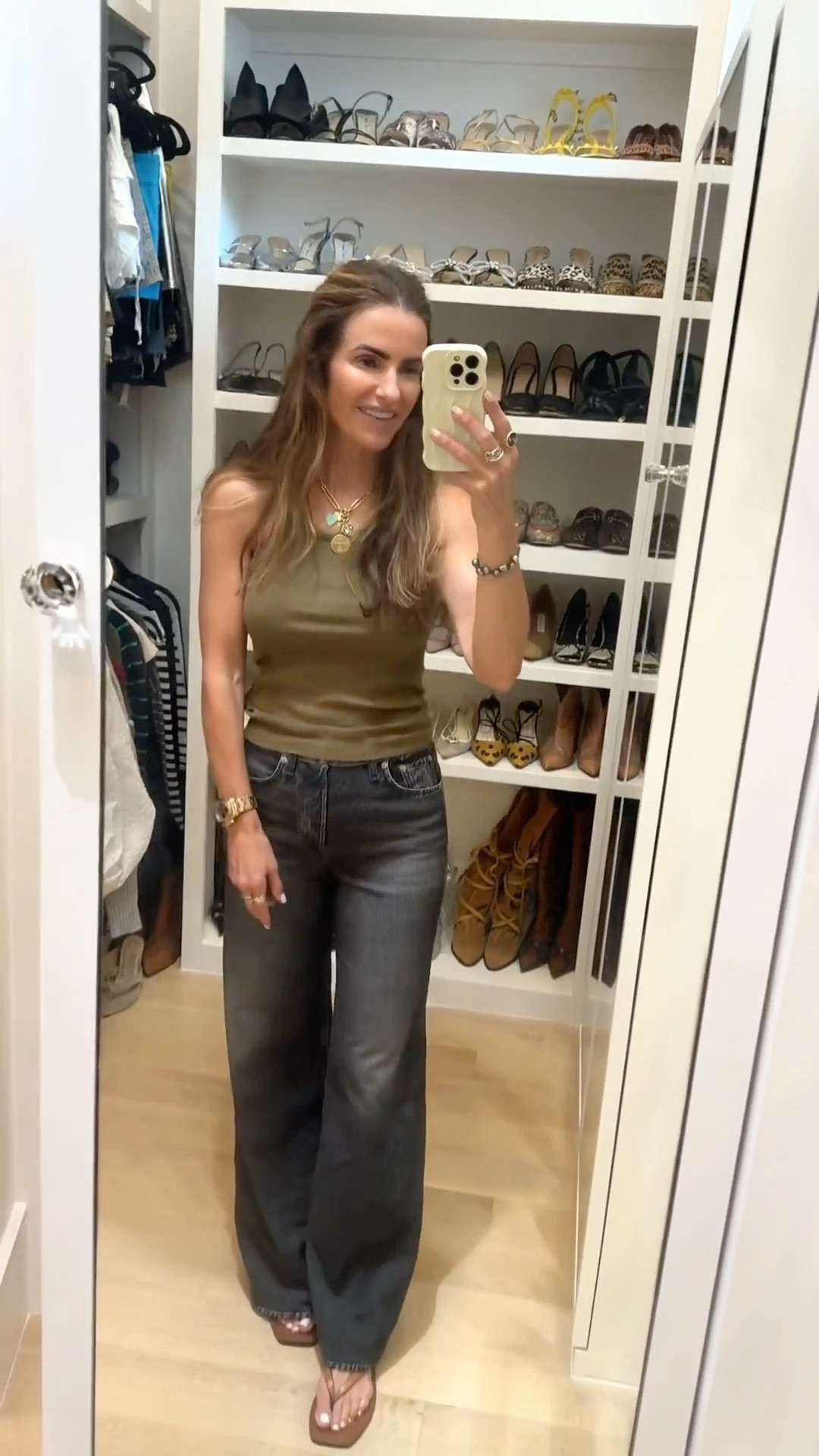 saturday casual look of the night off to our fav sushi restaurant @shinseirestaurant🖤 wearing my fav viral denim that are actually sweatpants! 

beyond comfy & so cool too. run slightly big im wearing a 24 i sized down bc so soft & stretchy

the best tank i own in practically every color size up im wearing a M

& the only shoes you need for summer too! run slightly small i sized up 1/2 size 

#LTKFindsUnder100 #LTKShoeCrush #LTKStyleTip