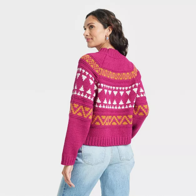 Women's Mock Turtleneck Pullover Sweater - Universal Thread™ Fair Isle | Target