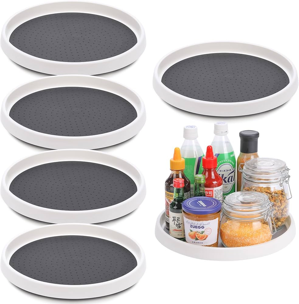 Set of 6, 12 Inch Non-Skid Lazy Susan Turntable, Lazy Susan Organizer for Cabinet, Pantry Organiz... | Amazon (US)