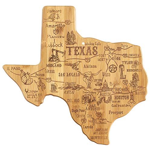 Totally Bamboo Destination Texas State Shaped Serving and Cutting Board, Includes Hang Tie for Wall  | Amazon (US)