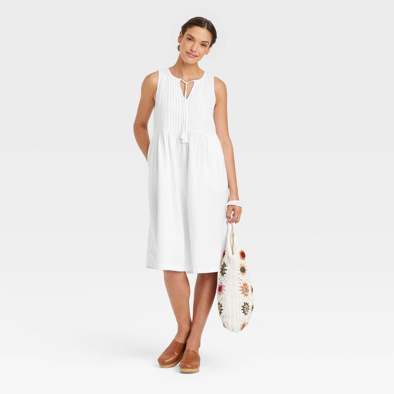 Women's Sleeveless Linen Tie-Front Dress - Universal Thread™ | Target