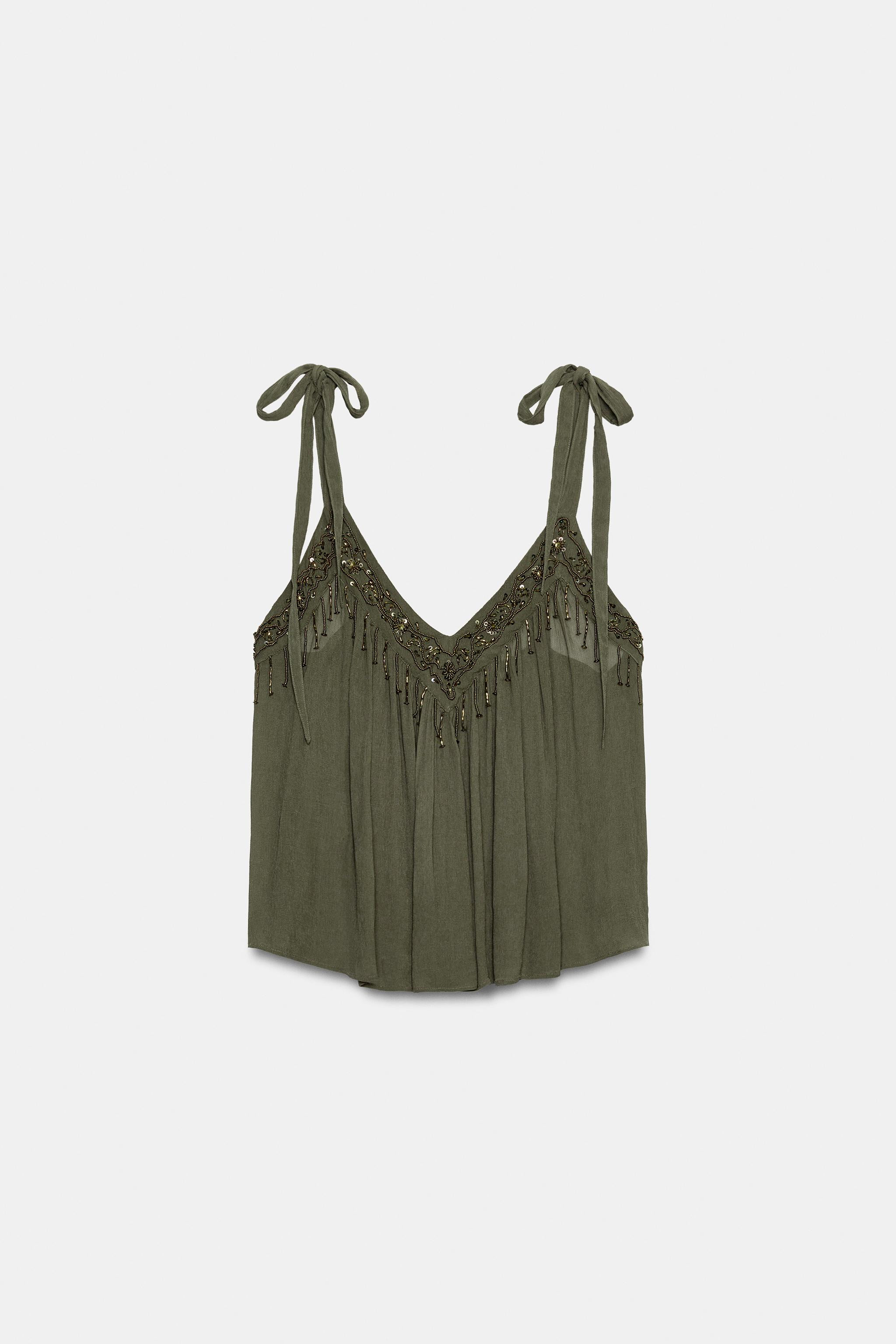 BEADED AND SEQUIN TOP | Zara UK