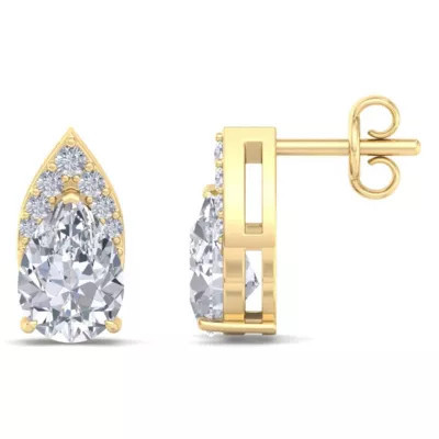 Belk & Co Lab Created 1 3/4 ct. t.w. Pear Shape Lab Grown Diamond Earrings In 14 Karat Gold | Belk