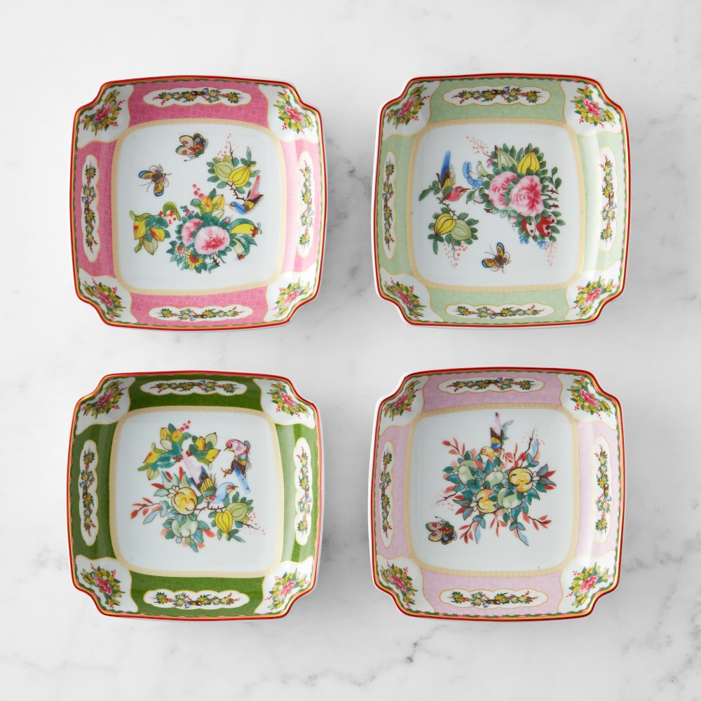 Famille Rose Square Dipping Bowls, Set of 4 | Williams-Sonoma