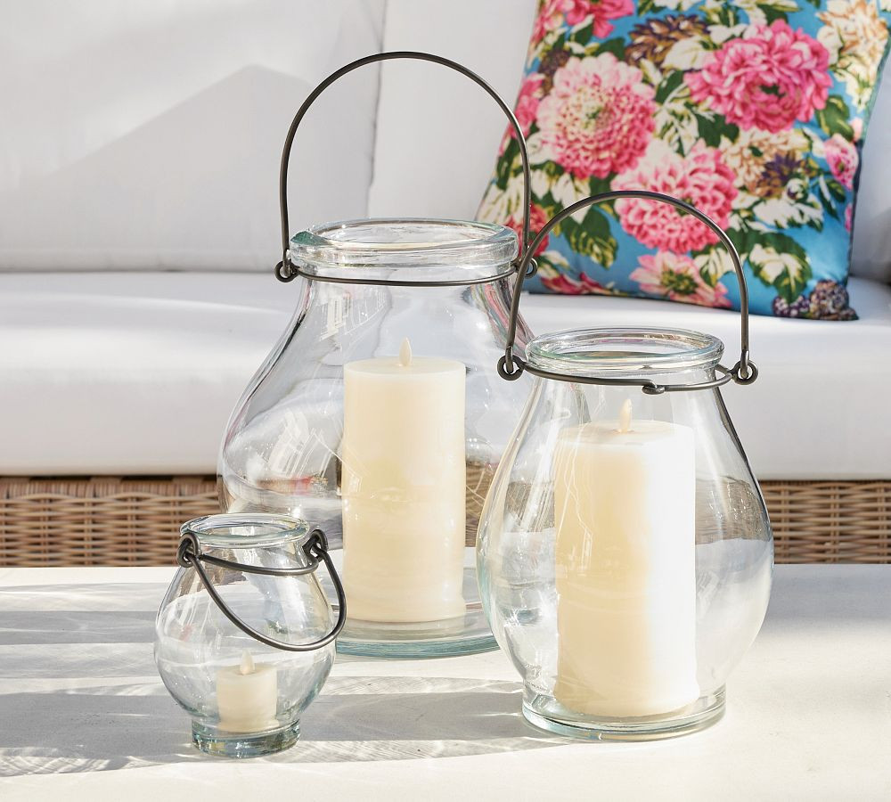 Brie Handcrafted Glass Lantern | Pottery Barn (US)