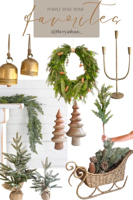 Holiday decor 

Bells
Faux garland 
Holiday greenery 
Wood tree 
Transitional Christmas 
Classic Christmas decor 

#LTKHoliday #LTKSeasonal #LTKhome