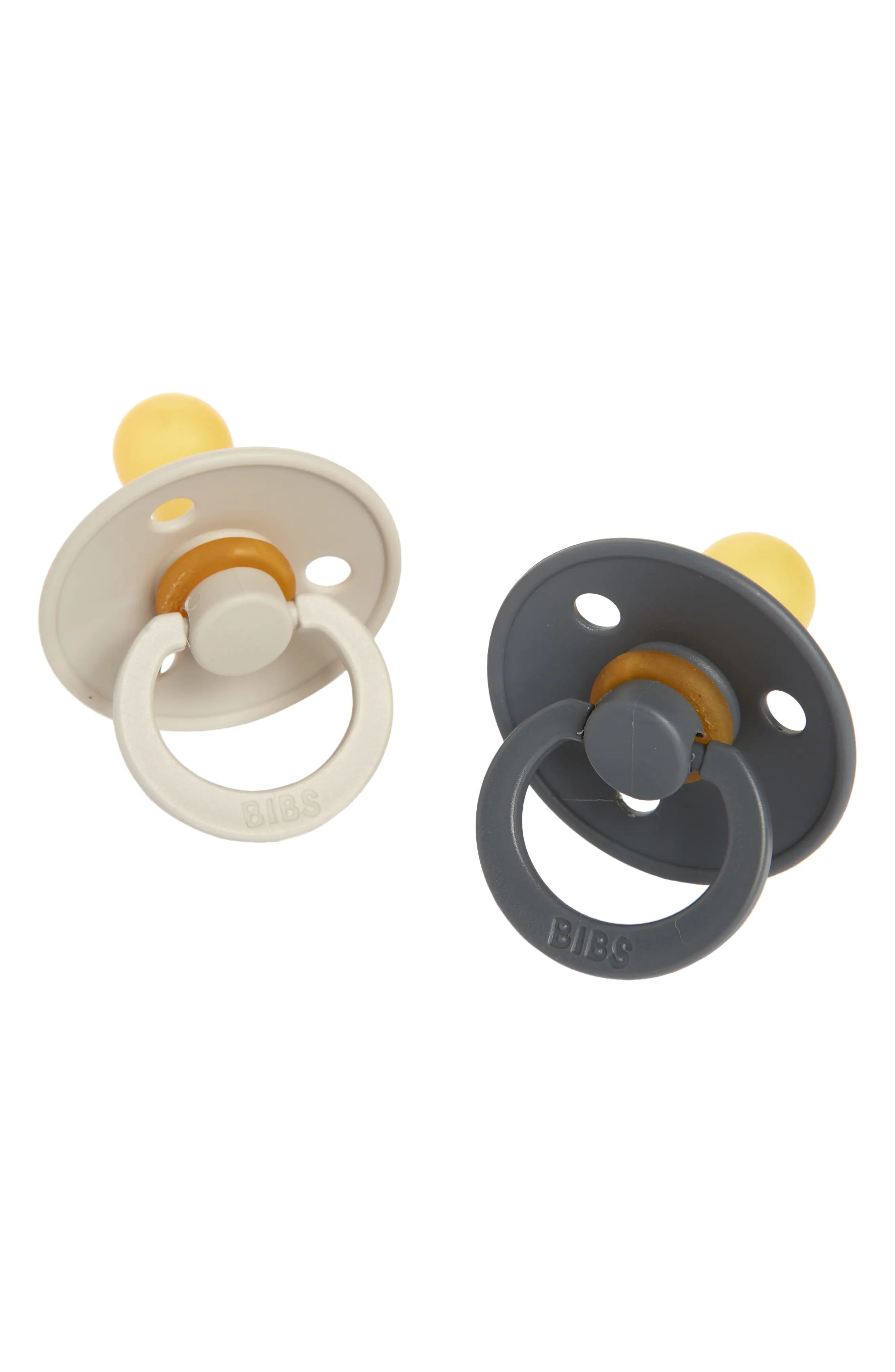 BIBS 2-Pack Pacifiers in Sand/Iron at Nordstrom, Size 6-18 M | Nordstrom