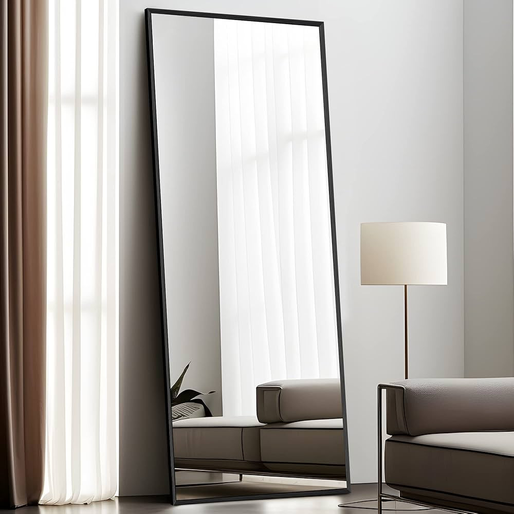 NeuType 47"x16" Full Length Mirror with Standing Holder Aluminum Alloy Frame Floor Mirror Wall-Mo... | Amazon (US)
