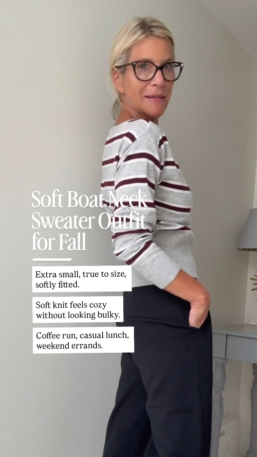 You know that sweater you reach for when you want to look pulled together without trying too hard?

This soft boat neck sweater gives you that polished look while staying comfortable and easy to style. I’m wearing an extra small, and the fit is softly fitted rather than oversized.

One fit note: if you have very broad shoulders, I’d skip this one, the boat neckline may not be the most flattering choice.

Wear it for casual lunch, weekend errands, or coffee with friends.

This adorable soft boat-neck sweater makes the greatest little outfit! I’m between an XS/S, and one fit note: if you have really broad shoulders, I’d skip this one because of the boat neckline.

👩‍💻 LTK PRO TIPS
❤️ Heart = Support my posts ;-)
🔖 Save = Get sale & restock alerts for the things you love!
📋 Lists = Keep favorites organized (List ideas: Christmas, Birthdays, and Vacations!)
📲 Share = Send lists and products to a friend (or your daughters like me).
💬 Comment = Ask me anything, and I’ll answer. ;-)

#LTKootd #LTKSeasonal #LTKOver40