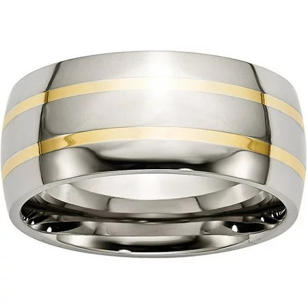 Primal Steel Titanium with 14K Yellow Inlay 10mm Band | Walmart (US)