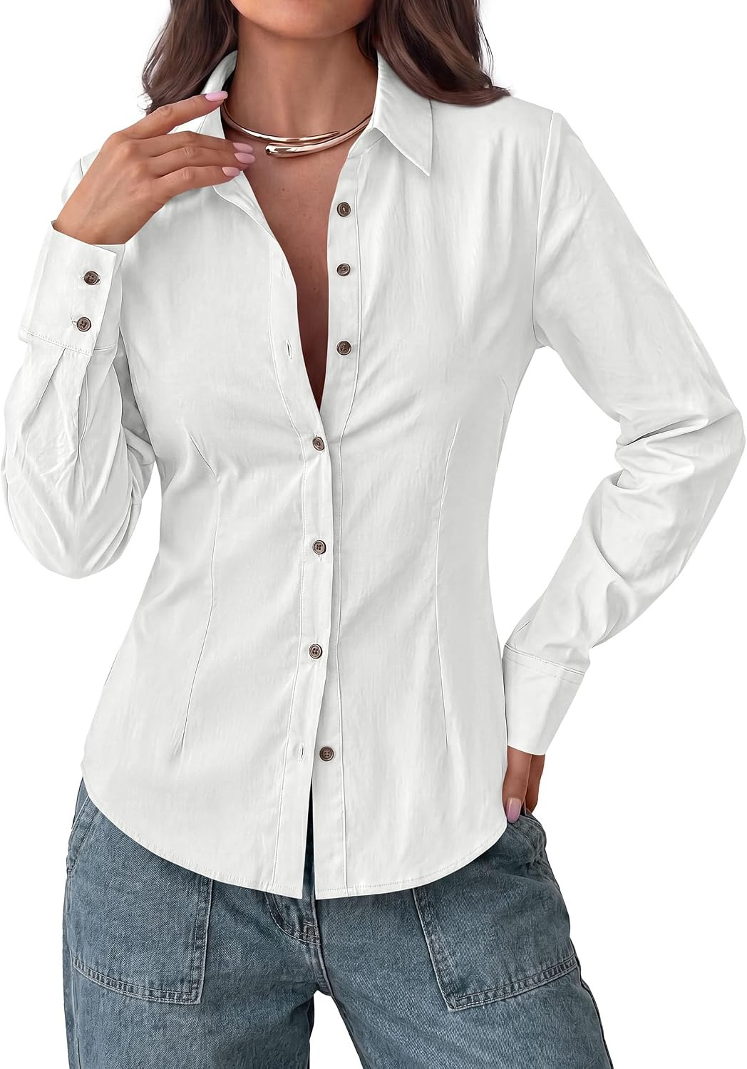 PRETTYGARDEN Womens Button Down Shirts Long Sleeve Blouse | Amazon (US)
