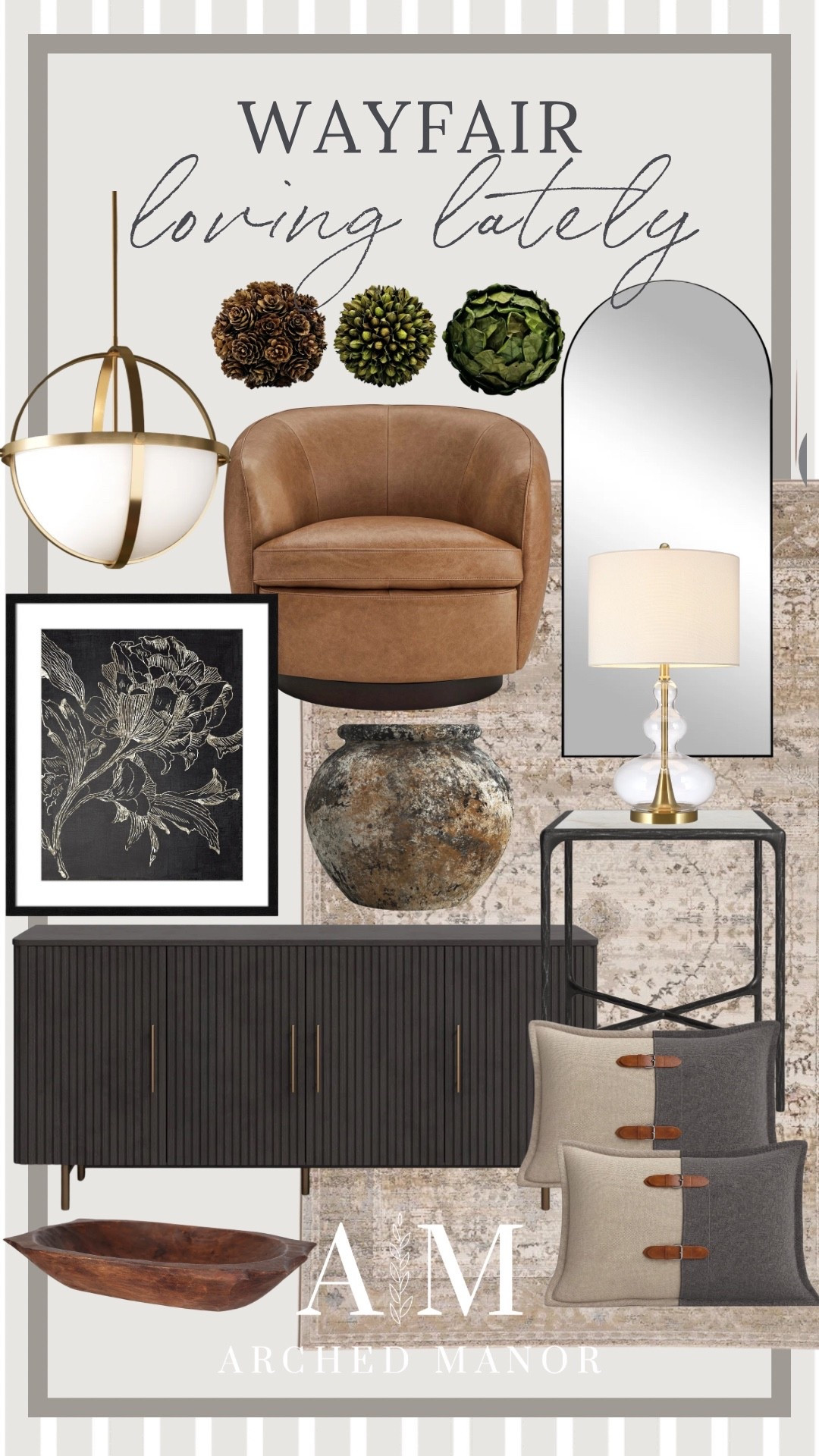 Wayfair picks of the week, featuring this beautiful leather chair, wintry accents, and neutral decor. Some of my favorite finds yet! 

#LTKSeasonal #LTKHome