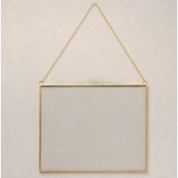 8x10"" Brass & Glass Horizontal Hanging Photo Frame in Gold | Etsy (US)