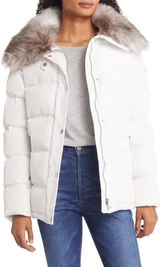 Water Repellent Puffer Coat with Removable Faux Fur Collar | Nordstrom