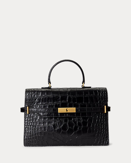 Polo ID Croc-Embossed Leather Satchel | Ralph Lauren (UK)