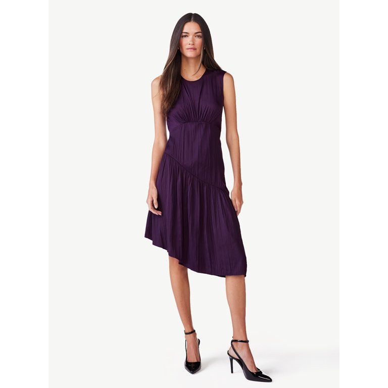 Scoop Women's Sleeveless Tiered Asymmetrical Dress, Sizes XS-XXL | Walmart (US)