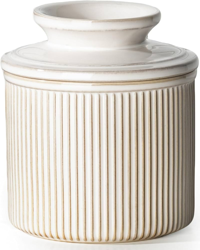 Getstar Large Ceramic Butter Crock with Lid for Countertop, 6OZ French Butter Dish Keeper for Spr... | Amazon (US)
