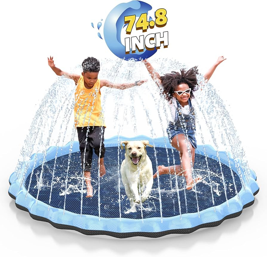Hyperzoo Splash Pad, 74.8" Outdoor Sprinkler Splash Pad Toys for Dogs and Kids Inflatable Water P... | Amazon (US)