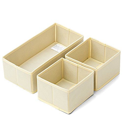 EZOWare Set of 3 Drawer Organizer Boxes Closet/Dresser/Nursery Storage Drawer Container Bins Basket  | Amazon (US)