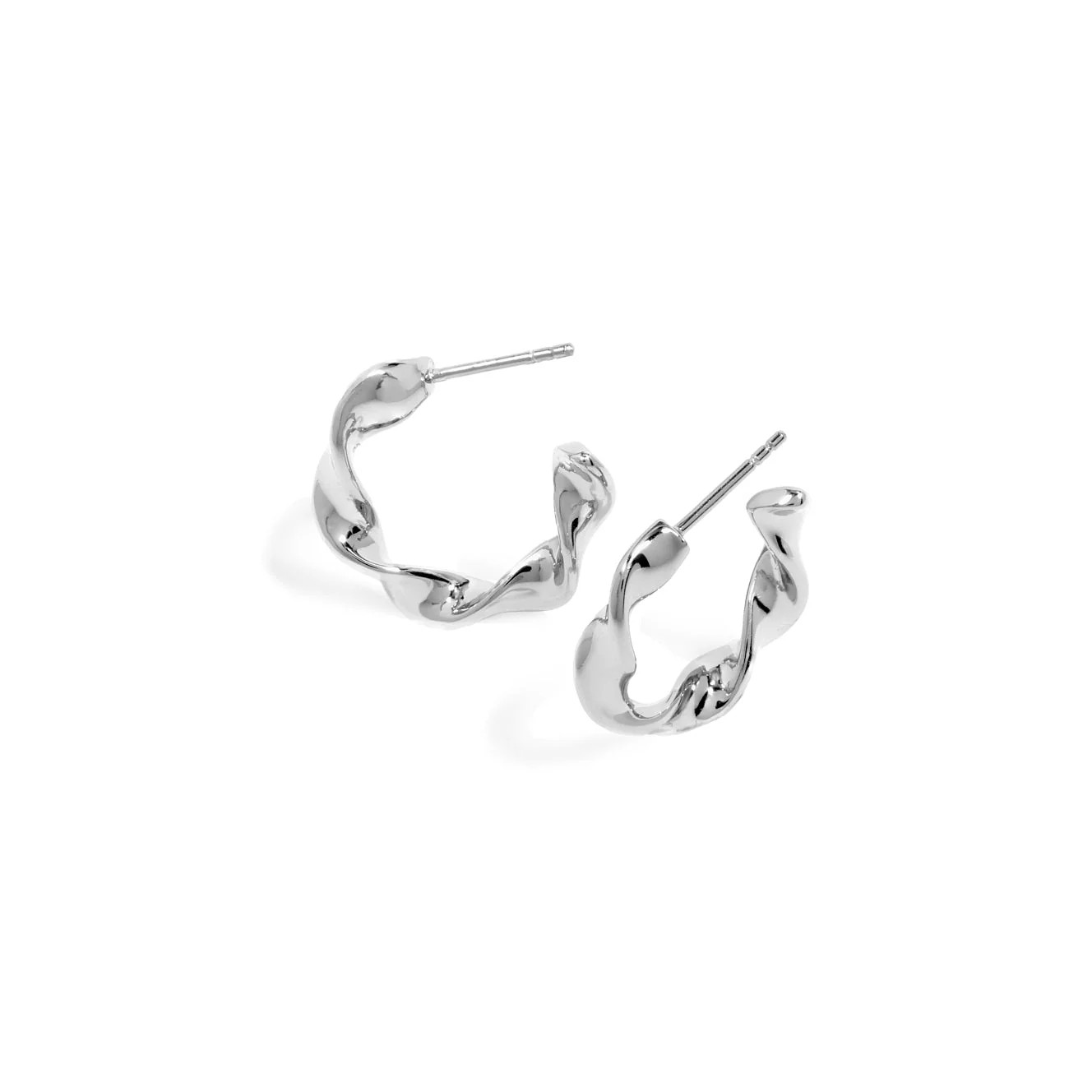 Sterling Silver Twisted Hoops (Silver) | Abbott Lyon