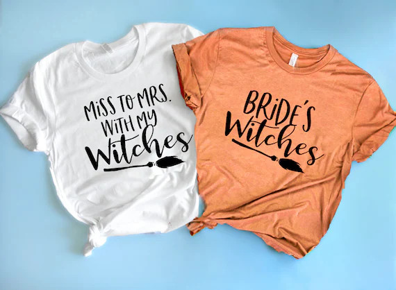 Halloween Bachelorette Party Shirts Miss to Mrs With My - Etsy | Etsy (US)