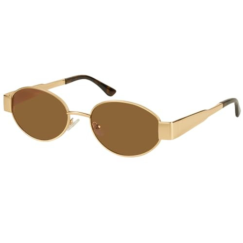 mosanana Retro Designer Oval Metal Sunglasses for Women Trendy Style MS52364 | Amazon (US)