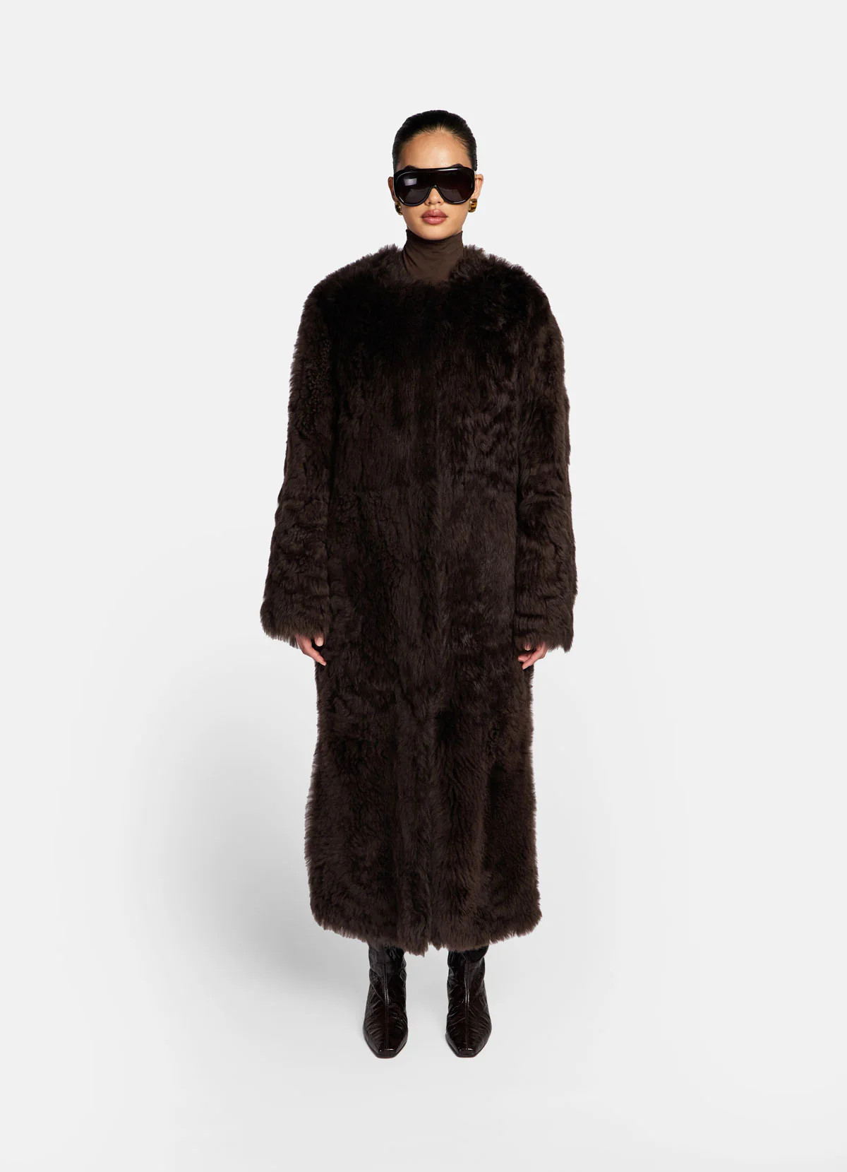 Brown Shearling Coat | DE SAVARY LONDON