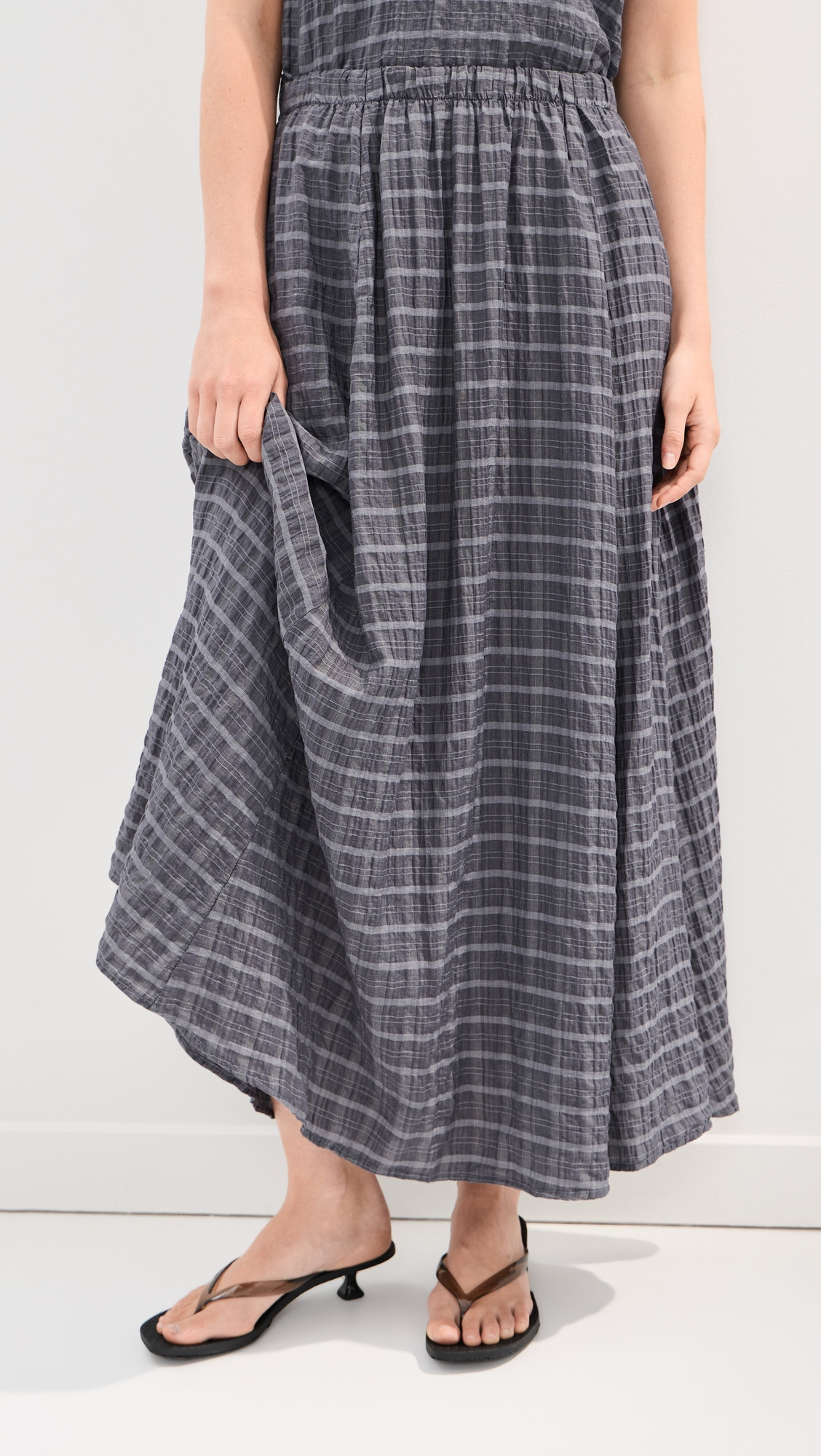 LE BOP Martha Checked Skirt Charcoal S | Shopbop