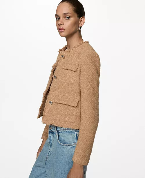 Women's Pocket Tweed Jacket | Macy's