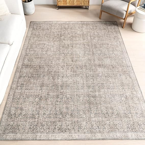 nuLOOM Hillstone Collection 9' x 12' Area Rug, Traditional Vintage Distressed Medallion, Thick an... | Amazon (US)