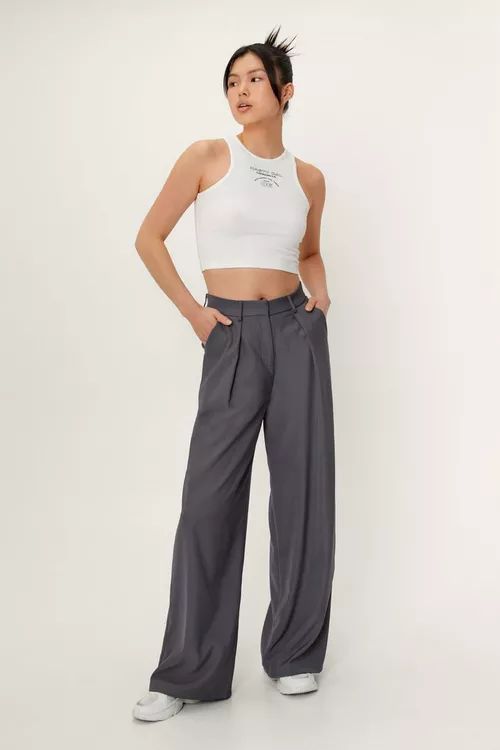 Double Pleated Tailored Trousers | Nasty Gal (US)
