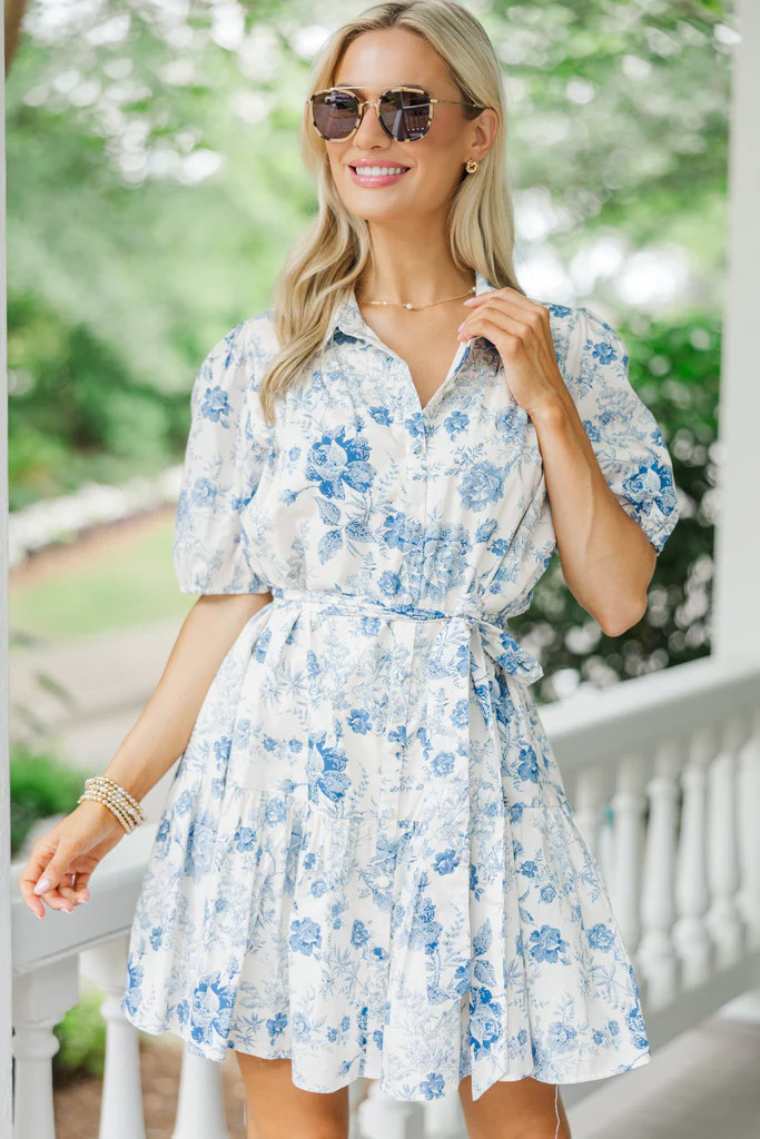 All Is Well Blue Floral Toile Dress | The Mint Julep Boutique