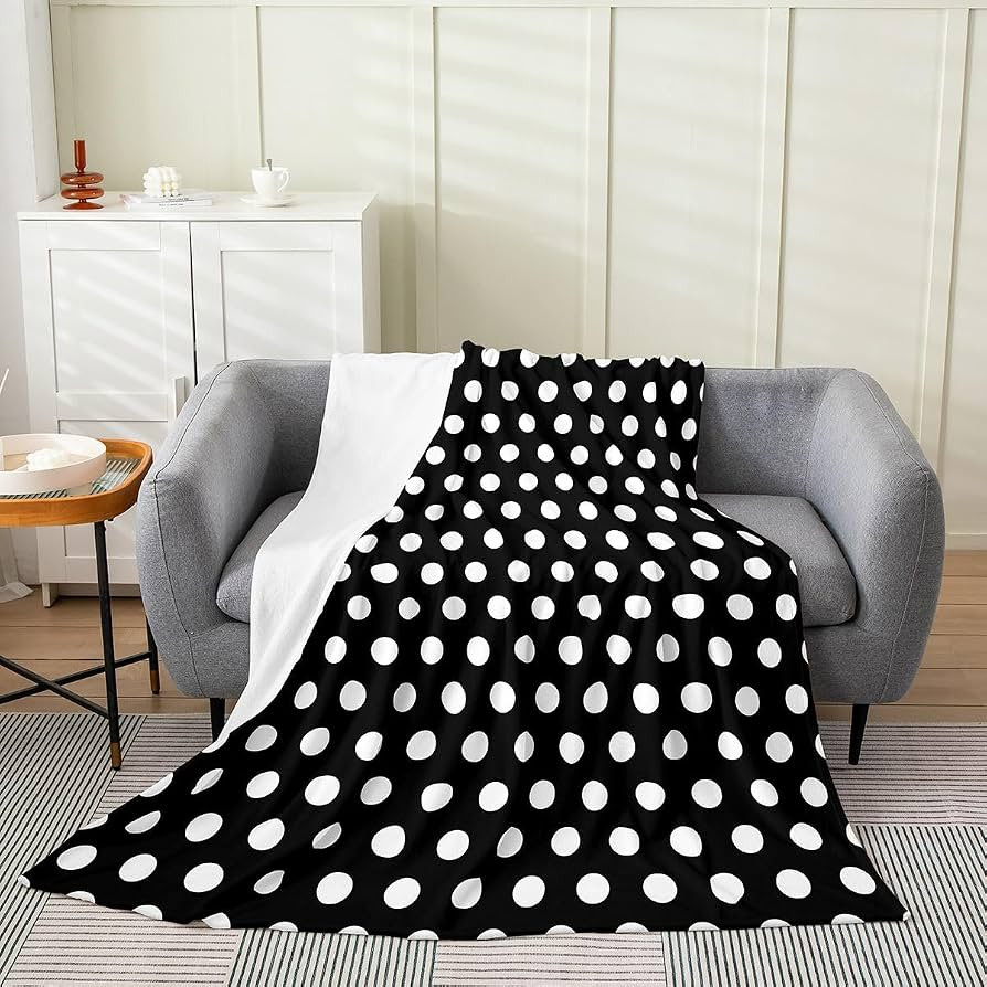 Feelyou Polka Dots Flannel Blanket Plush Fuzzy Kawaii Black White Fleece Throw Blanket for Boys G... | Amazon (US)