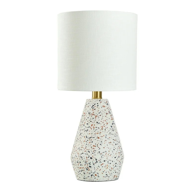 Mainstays Terrazzo Table Lamp with White Drum Shade, 16.75" | Walmart (US)