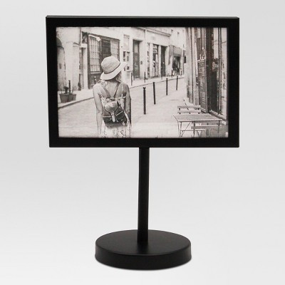 4" x 6" Modern Standing Single Picture Frame Black - Threshold™: Metal, Tabletop Display, Glass Glazing | Target