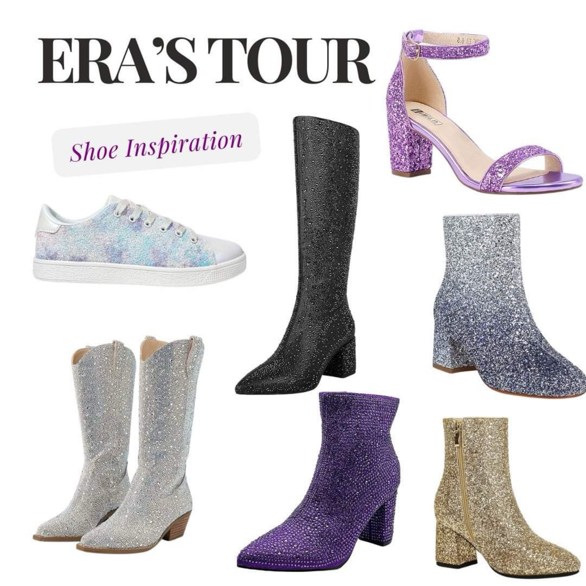 Level up your Era’s Tour outfit with these shoes! 

#taylorswift
#erastour
#booties
#sequinshoes
#fallboots
#boots
#gold
#purple

#LTKShoeCrush #LTKStyleTip