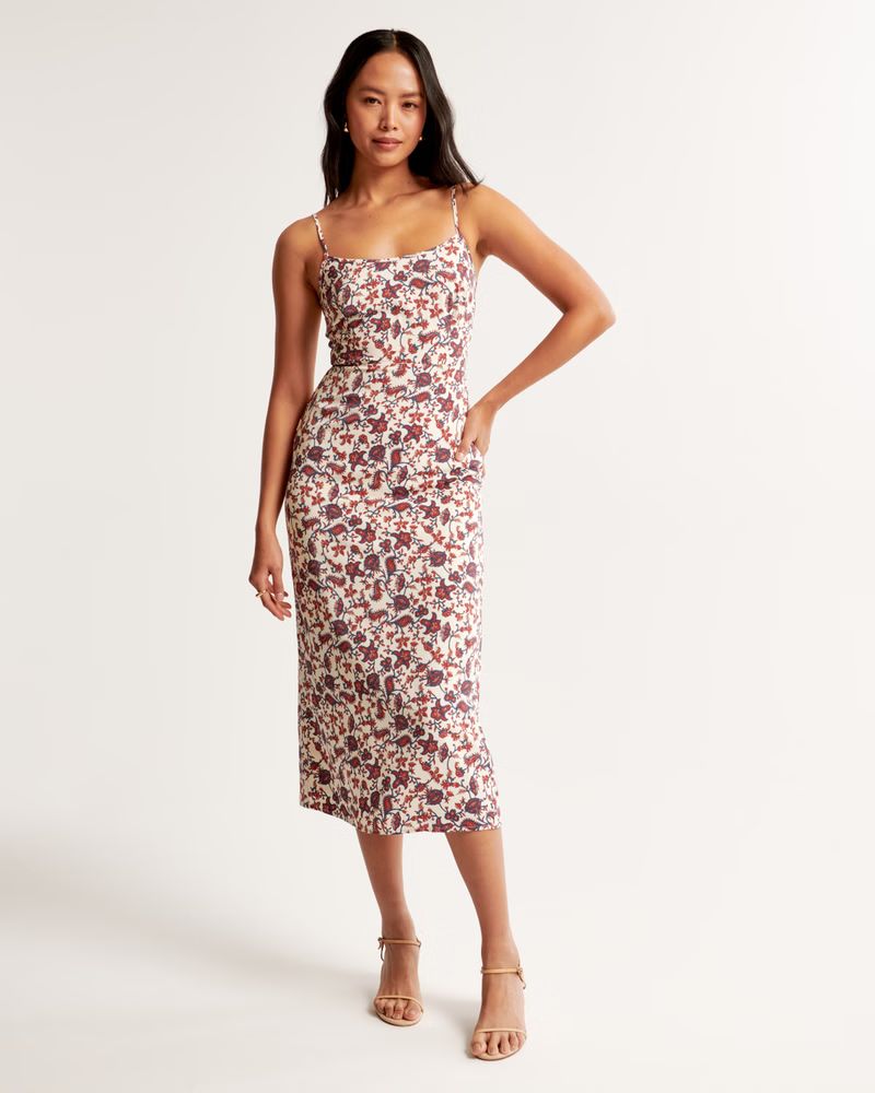 Scoopneck Slip Midi Dress | Abercrombie & Fitch (US)