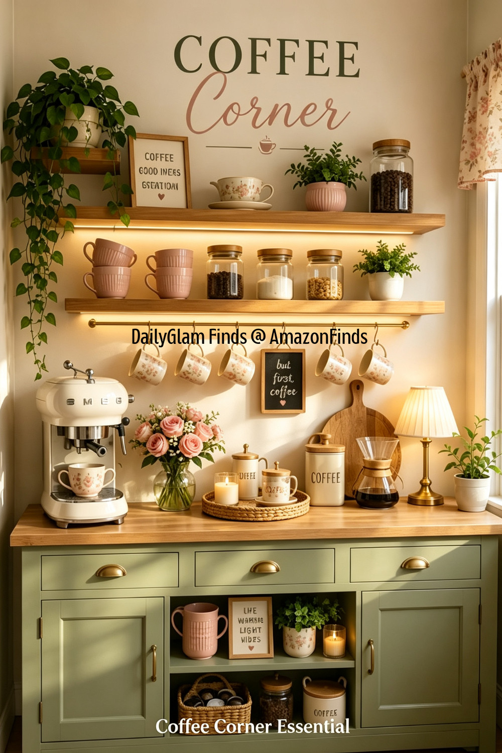 Complete Coffee Corner Must-Haves You Need to Copy
#HomeCoffeeBar #NeutralHomeDecor #BookNookIdeas #LTKHome #FloralHomeDecor #RattanHome #MorningRoutineDecor #SageGreenDecor 

 #LTKOver40 #LTKHome