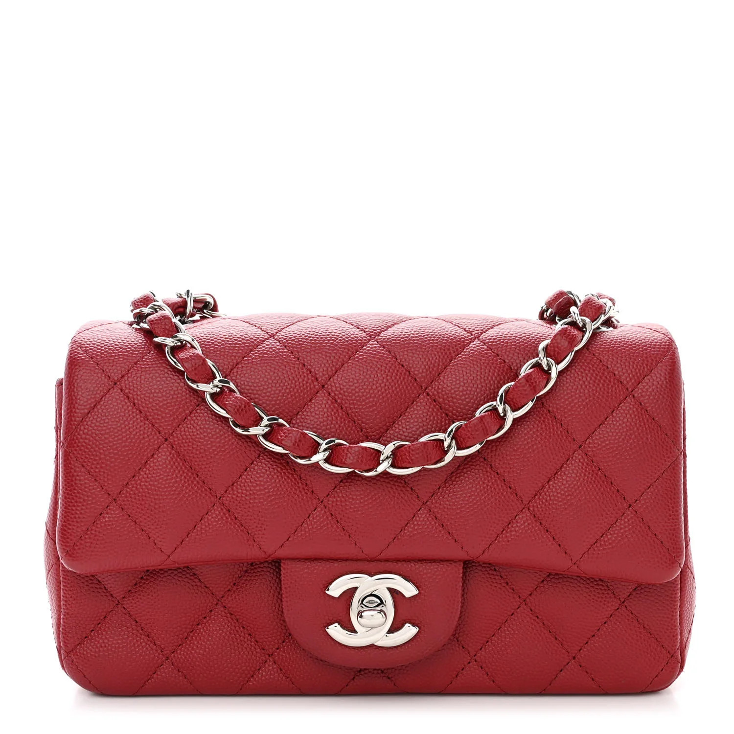 Caviar Quilted Mini Rectangular Flap Red | FASHIONPHILE (US)