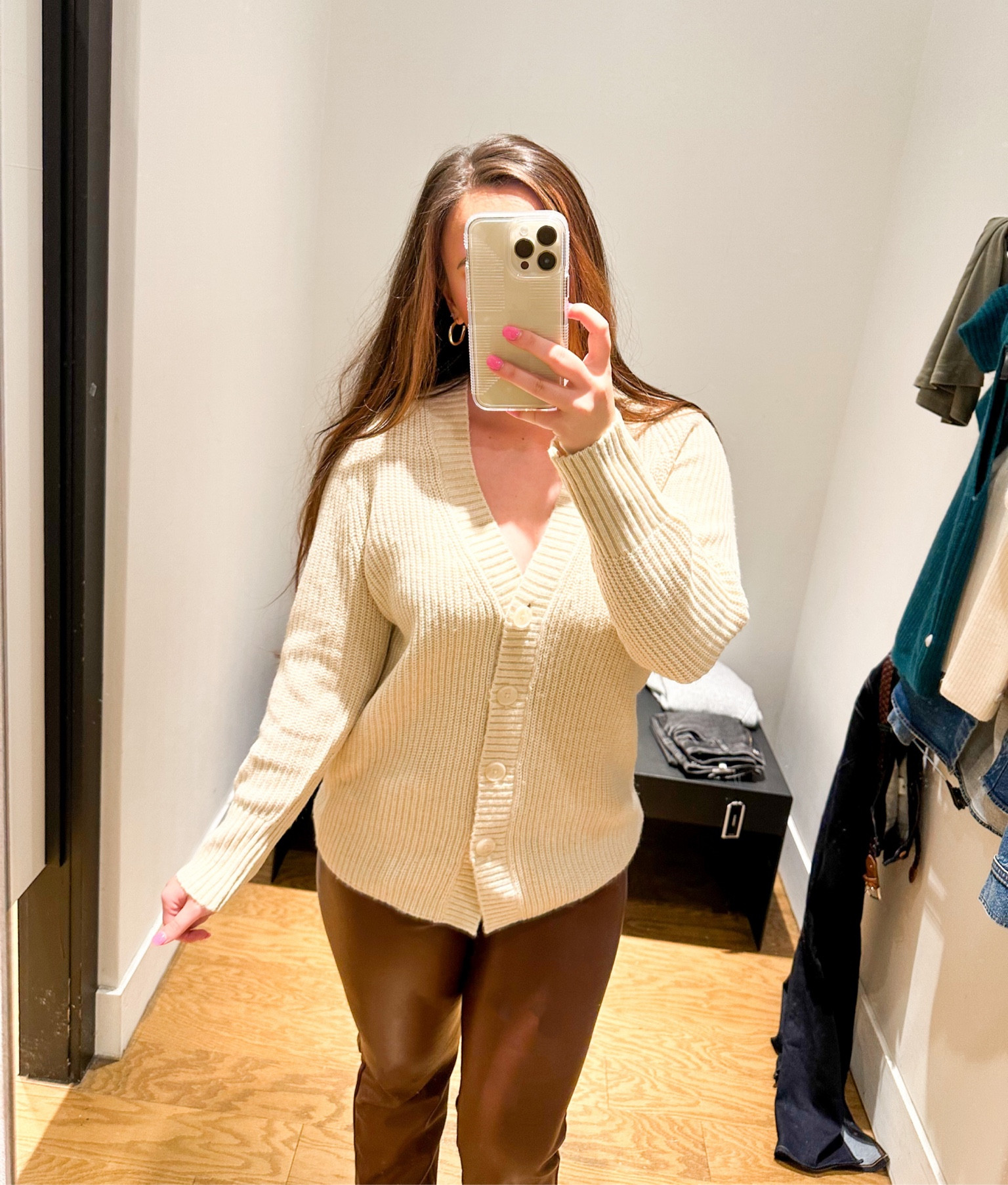 Express outfit, cardigan, faux leather pants, fall outfit  

#LTKSeasonal #LTKstyletip #LTKsalealert