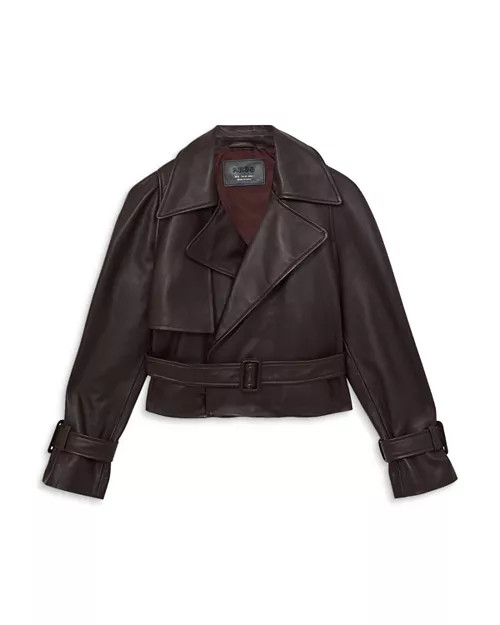 REISSBodie Belted Cropped Leather Trench Jacket Be the first to Write A Review | Bloomingdale's (US)