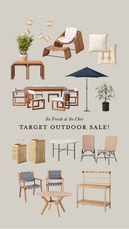 Target 30% outdoor furniture and decor sale!
-
Faux boxwood - faux eucalyptus plant - conversation sets patio - patio furniture - 7 piece dining set - modern outdoor furniture - statement wicker chair and ottoman - outdoor boho string lights - outdoor dining table round - wicker chairs - outdoor dining chairs - minimalist outdoor throw pillows - outdoor seat cushions - studio mcgee - project 62 - patio umbrella affordable - caning lantern - potting bench - wood outdoor bar 

#LTKhome #LTKunder100 #LTKsalealert