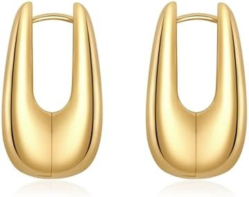 Trendy Gold Plated Knot Earrings for Women Chunky Statement Drop Dangle Earrings Lightweight Hypo... | Amazon (US)