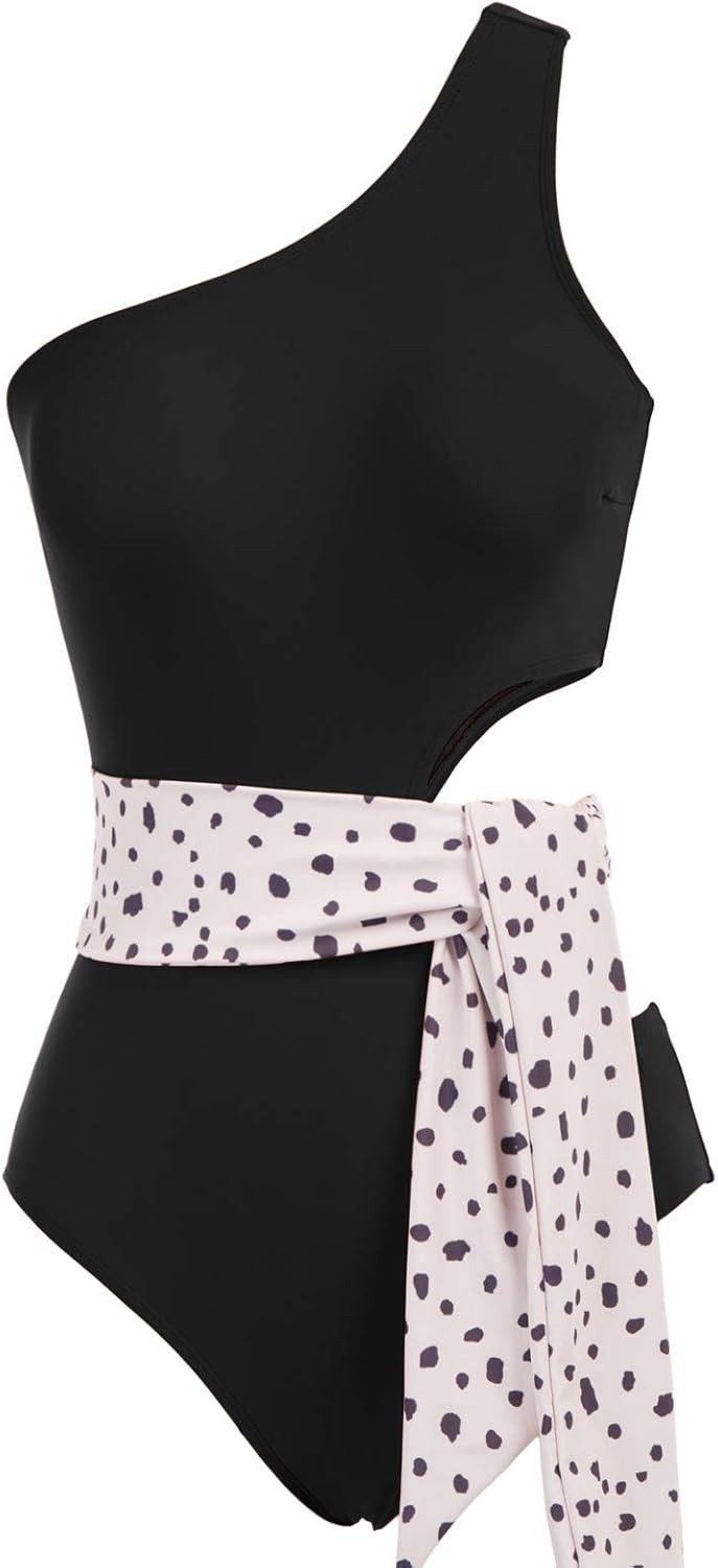 GRACE KARIN Women's One Shoulder One Piece Swimsuits Cutout Bathing Suits Monokini Swimwear | Amazon (US)