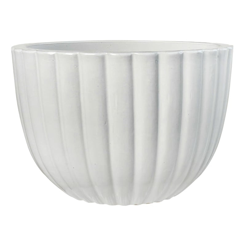 Martine White Ceramic Bowl Planter, Large | At Home