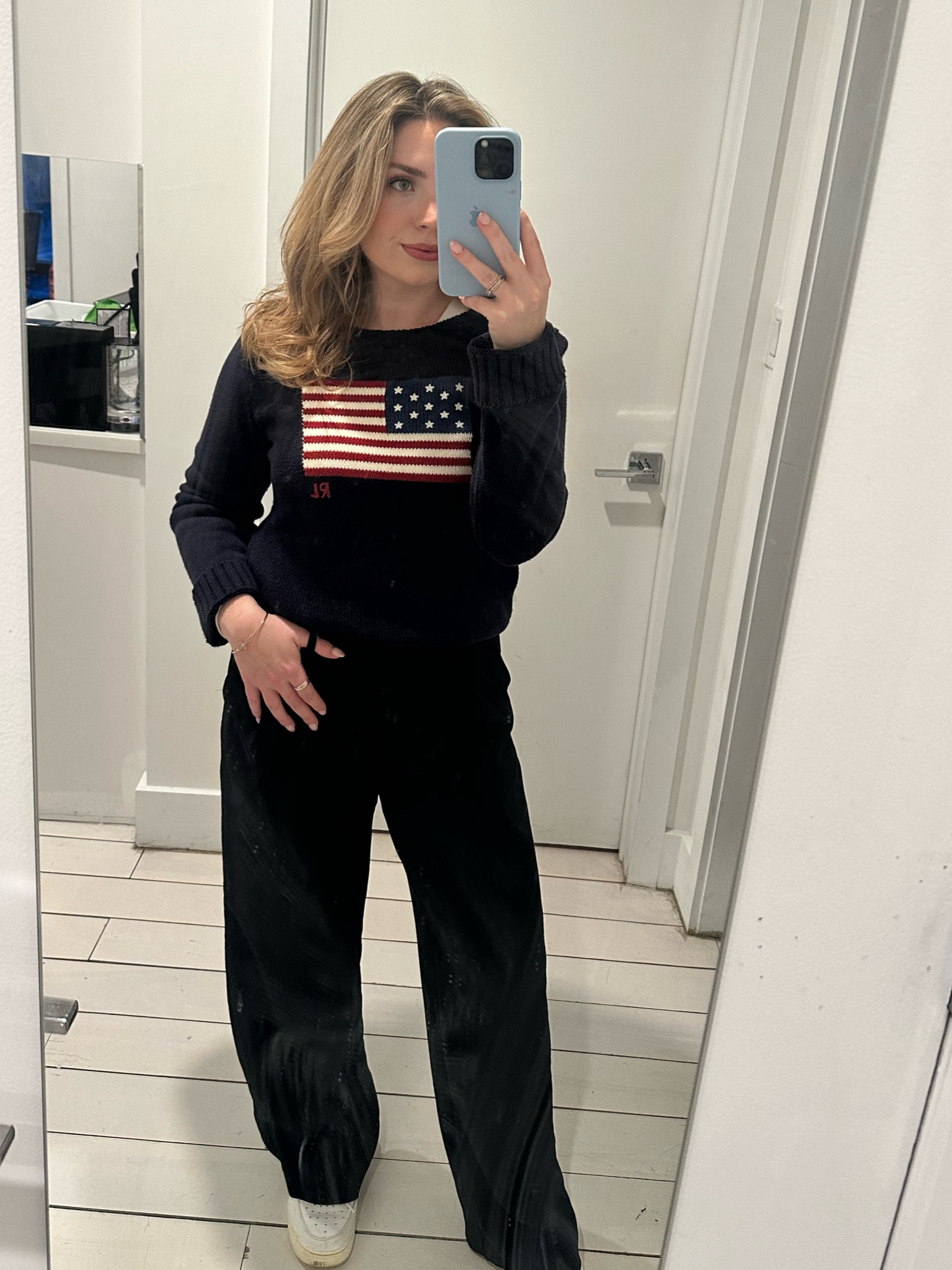 My favorite purchase of 2023 is by FAR the Ralph lauren flag sweater. I’ve wanted it for years and it feels like such a classic any time I add it to an outfit! 🇺🇸❤️

#LTKMostLoved