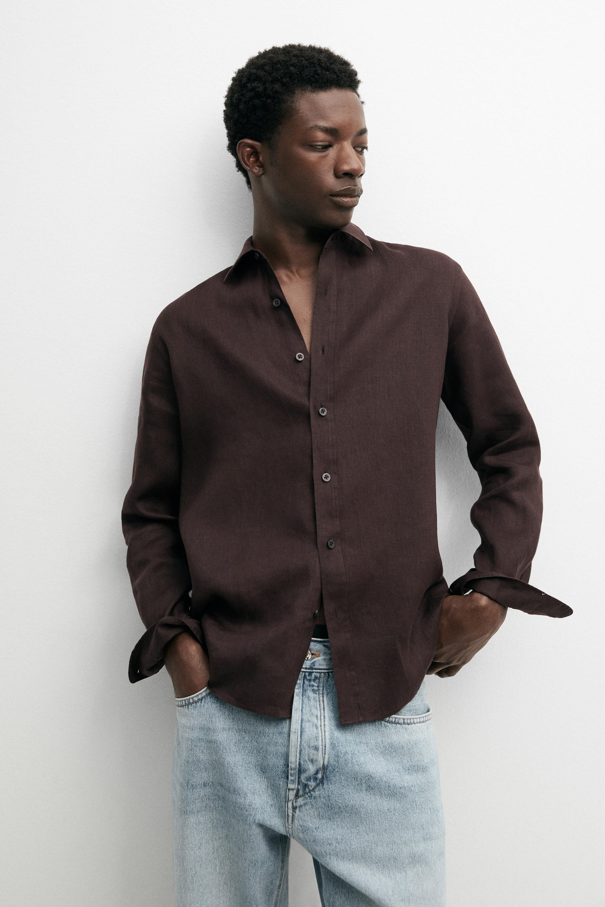 Slim-Fit-Hemd aus 100 % Leinen | Massimo Dutti DE