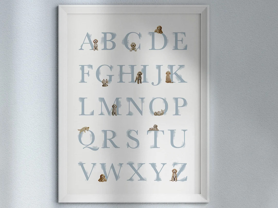 GOLDENDOODLE ABC Poster for Boy Puppy Nursery Decor Digital Prints Dog Nursery Art and Puppy Nurs... | Etsy (US)