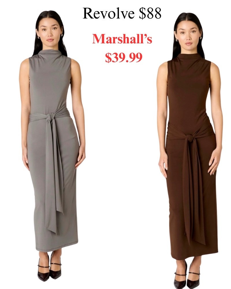 This dress is on Revolve for more than double the price of Marshalls website! Comes in gray or brown. Maxi, work, long, sleeveless.

#LTKSaleAlert #LTKWorkwear