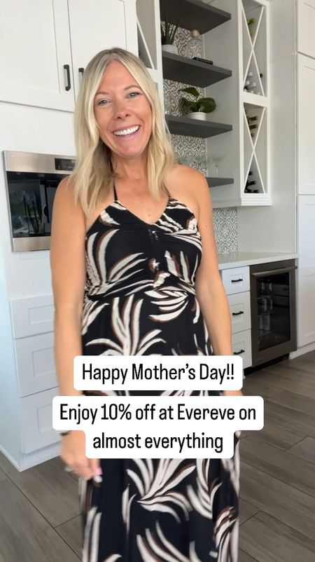 Evereve Mother’s Day sale 10% off almost everything tropical print beach maxi dress wedding guest dress nude heels Huggies and a small straw bag. XS dress and 8 sandals 

#LTKStyleTip #LTKSaleAlert #LTKSeasonal